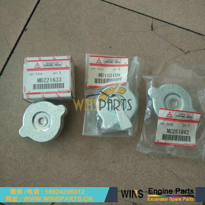 MB221633 MB110109 MC251843 原装 <a href=http://www.winsparts.cn/Engine-Mitsubishi.html target='_blank'>三菱</a> 发动机 油箱盖 水箱盖 散热器盖子 用于神钢<a href=http://www.winsparts.cn target='_blank'>挖掘机配件</a>